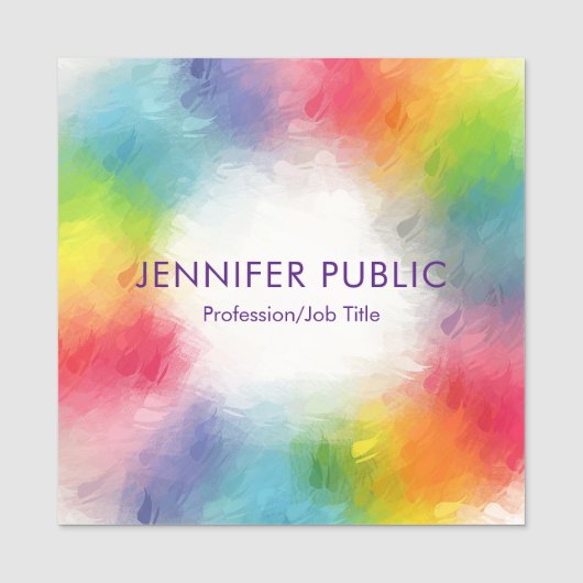 Porte-nom Modèle Personnalisé Moderne Élégant Coloré (Devant)