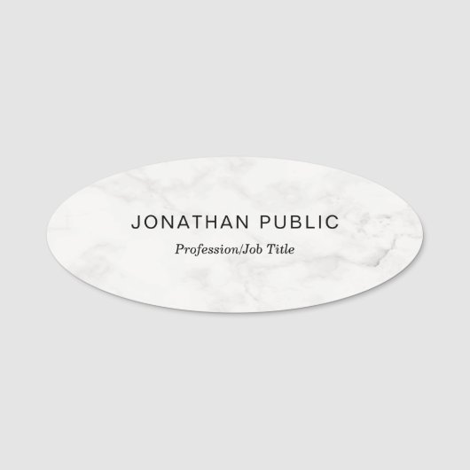 Porte-nom Modèle simple de marbre blanc professionnel (Devant)