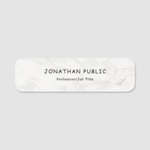 Porte-nom Modèle simple moderne en marbre blanc professionne