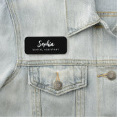 Porte-nom Modern Dental Assistant Script Name Black Name (En situation)