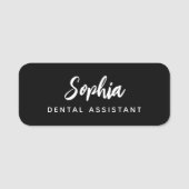 Porte-nom Modern Dental Assistant Script Name Black Name (Devant)