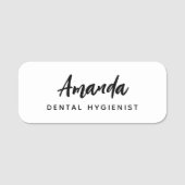 Porte-nom Modern Dental Hygienist Script (Devant)