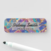 Porte-nom Modern glitter opal background (En situation)