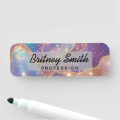 Porte-nom Modern glitter opal background (En situation)