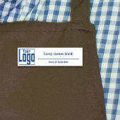 Porte-nom Modern Logo Expertise Classic White Blue