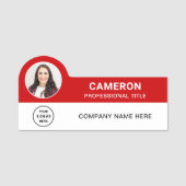Porte-nom Modern Photo Company Logo Red Magnetic (Devant)