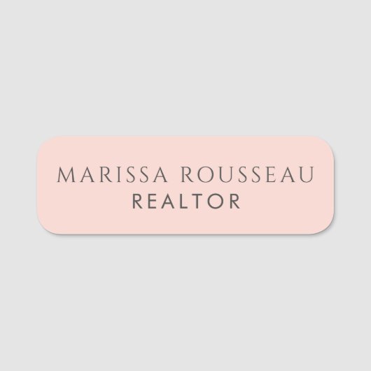 Porte-nom Modern Realtor Blush (Devant)