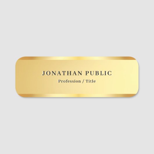 Porte-nom Modern Simple Template Glamour Gold Business (Devant)
