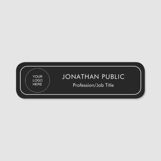 Porte-nom Modern Simple Template Upload Your Logo or Photo (Devant)