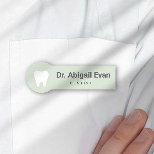 Porte-nom Modern Tooth Sage Green Professional Orthodontist