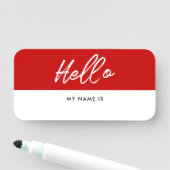 Porte-nom Moderne Bonjour mon nom est sec effacement (En situation)