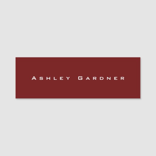 Porte-nom Moderne Élégant Cute Unique Design Couleur Rouge F (Devant)