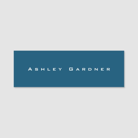 Porte-nom Moderne Élégant Cute Unique Style Bleu Océan (Devant)