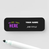 PORTE-NOM MODERNE ET MODERNE PERSONNALISABLE NOIR VÉRIFIÉ (En situation)