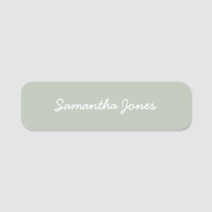 Porte-nom Moderne Minimaliste Script vert sauge Simple