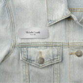 Porte-nom Moderne professionnel unique gris métallique (En situation)