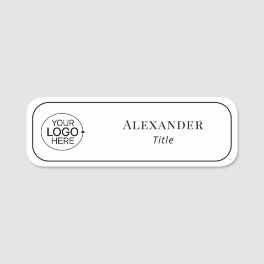 Porte-nom Moderne Simple Ajouter votre employé de logo (Devant)
