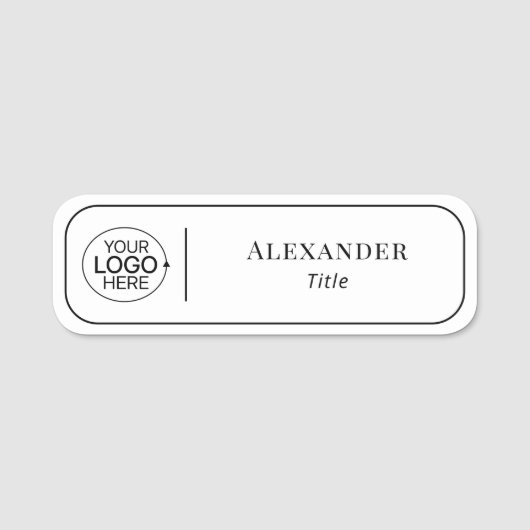 Porte-nom Moderne simple Ajouter votre logo (Devant)