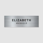 Porte-nom Moderne Simple Argent (Devant)