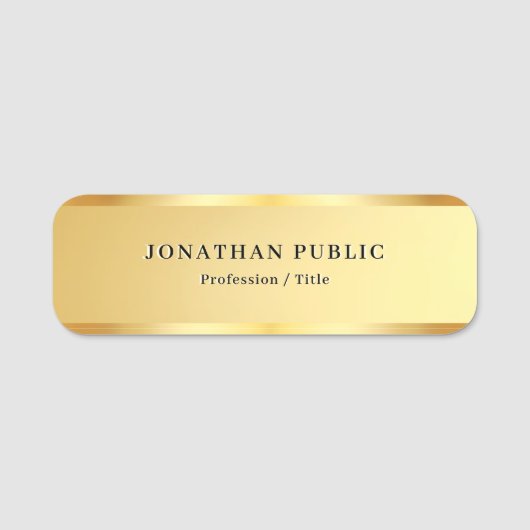 Porte-nom Moderne Simple Template Glamour Or Entreprise (Devant)