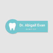 Porte-nom Moderne Tooth Light Turquoise professionnel Orthod (Devant)