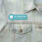 Porte-nom Moderne Tooth Light Turquoise professionnel Orthod (En situation)