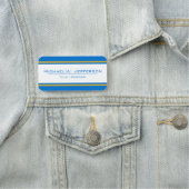 Porte-nom Moderne True Blue & Ripe Mango Jaune : Professionn (En situation)