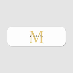 Porte-nom Monogram Gold Couleur Votre Nom Cadeau spécial Bie