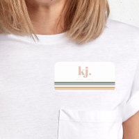 Monogramme à rayures rétro chic