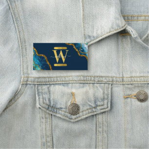 Porte-nom Monogramme de la Parties scintillant de la géode d
