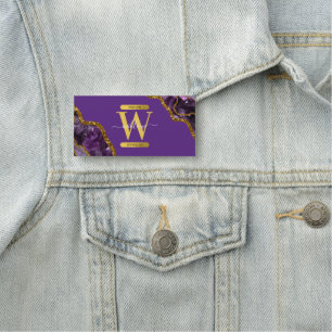Porte-nom Monogramme de Parties scintillant de la géode d'âg