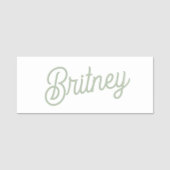 Porte-nom Monogramme et nom personnalisés de Sage Vert moder (Devant)