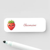 Porte-nom Monogramme jolie fraise kawaii (En situation)
