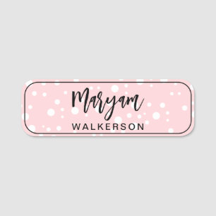 Porte-nom Monogramme moderne Blush rose Feminine Business