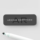 Porte-nom Monogramme moderne gris clair tendance (En situation)