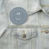 Porte-nom Monogramme Moderne Minimale Gris Bleu Dusky (En situation)
