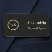 Porte-nom Monogramme Noir employé