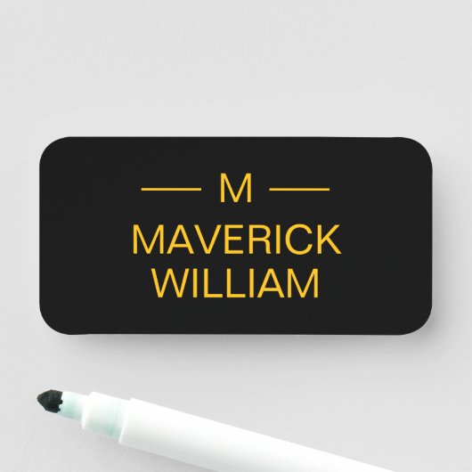 Porte-nom Monogramme or (En situation)