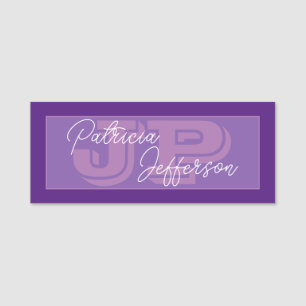 Porte-nom Monogramme violet violet de lavande : filigrane