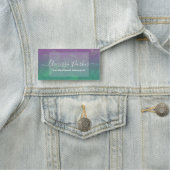 Porte-nom Monstère Exotique Tropicale Feuilles violet vert O (En situation)