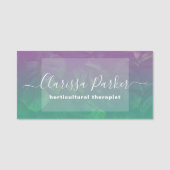 Porte-nom Monstère Exotique Tropicale Feuilles violet vert O (Devant)