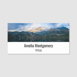 Porte-nom Montagnes et lac Pittoresque Nature Photo