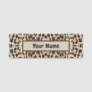 Porte-nom Motif animal Empreinte de léopard