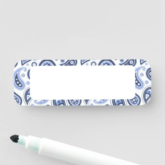 Porte-nom Motif Blue Paisley (En situation)