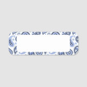 Porte-nom Motif Blue Paisley (Devant)
