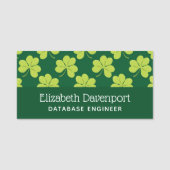 Porte-nom Motif de trèfle vert (Devant)