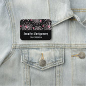 Porte-nom Motif des toiles d'Halloween et araignées (En situation)