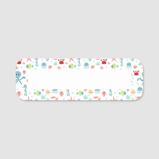 Porte-nom Motif du monde marin (Devant)