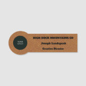 Porte-nom Motif en cuir marron clair classique & Logo (Devant)
