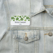 Porte-nom Motif Feuille élégant Green Tropical (En situation)